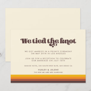 Retro 60er Vintage Farben Wir band die Knoten-Kart Einladung