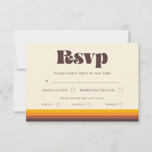 Retro 60er Vintage RSVP Karte mit Wahlmöglichkeit