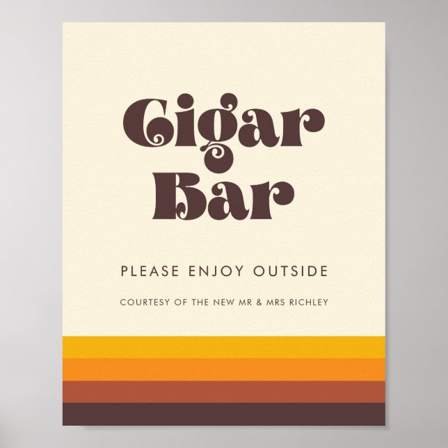 Retro 60er Vintage Wedding Cigar Bar Poster (Vorne)