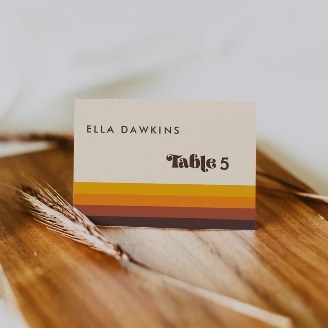 Retro 60er Vintage Wedding Guest Platzkarte Tischnummer (Von Creator hochgeladen)