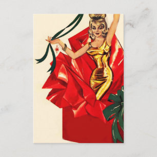 Retro 60er Weihnachtseinladung. Einladung