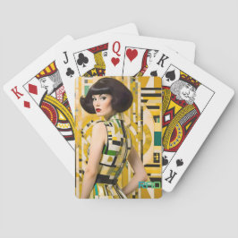 Retro 60's beauty girl geometric fashion big hair spielkarten