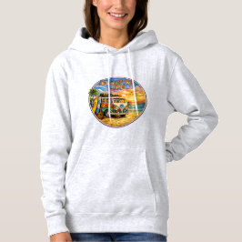 Retro 60s Hippie Beach Sunset | Adventure Van Life Hoodie