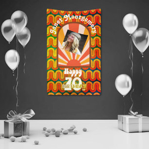 Retro 60's Psychedelic Custom Foto 70. Geburtstag Banner