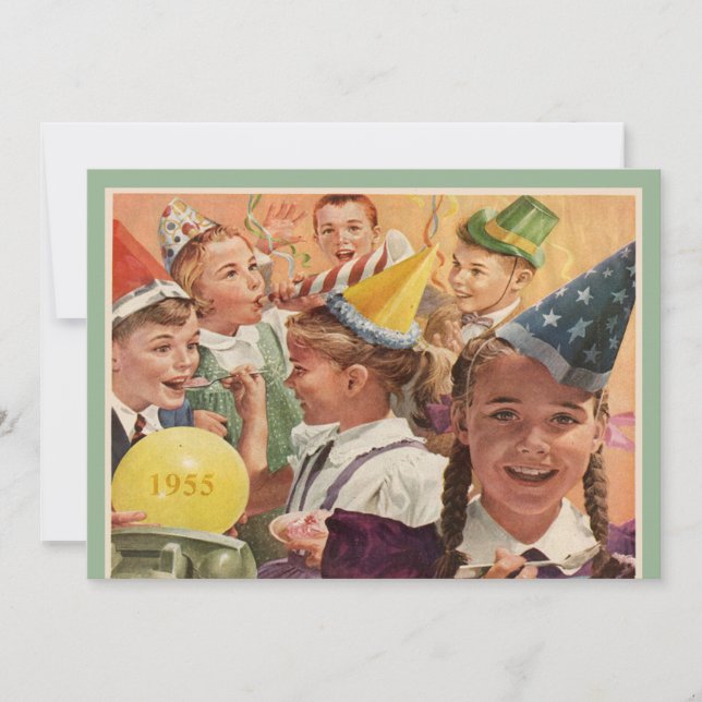 Retro 60th Birthday Party 1955 Childhood Memories Einladung (Vorderseite)