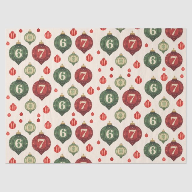 Retro “67” Christmas Ornament Tissue Paper Seidenpapier (Vorderseite)