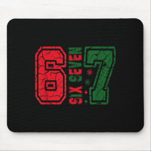 Retro 67 Lustiges Sechs Sieben Meme 6 7 Zahl Weihn Mousepad