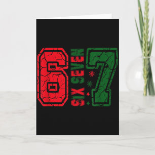 Retro 67 Lustiges Six Seven Meme 6 7 Zahl Weihnach Karte