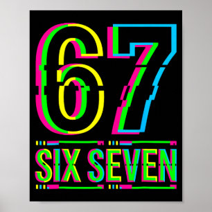 Retro 67 Meme Lustig Six Seven Meme 6 7 Meme 6 7 Poster