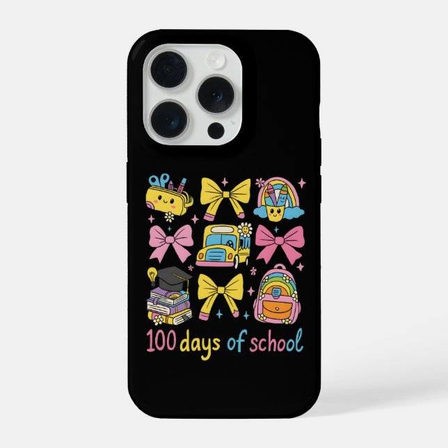 Retro 67 Schultage Pastell Bleistift Schüler iPhone Hülle (Rückseite)