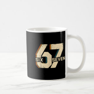 Retro 67 Six Seven 6 7 Zahl Vintage 67 Meme Männer Kaffeetasse