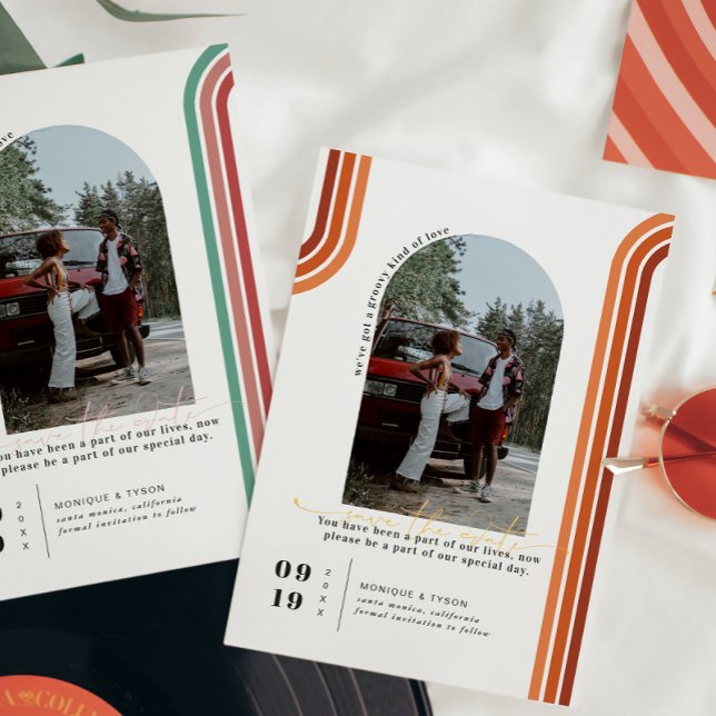 Retro-70 | Arch-Foto Save the Date (Von Creator hochgeladen)