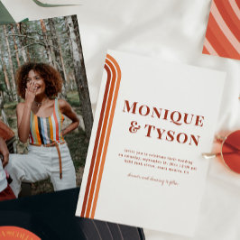 Retro-70 | Burnt Orange Terra Cotta Wedding Einladung