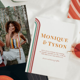 Retro-70 | Dusty Rose Terra Cotta Wedding Einladung