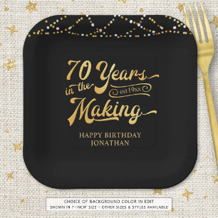 Retro 70. Geburtstag 70 Jahre im Werden Lichter Pappteller