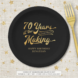 Retro 70. Geburtstag 70 Jahre in der Making Lights Pappteller