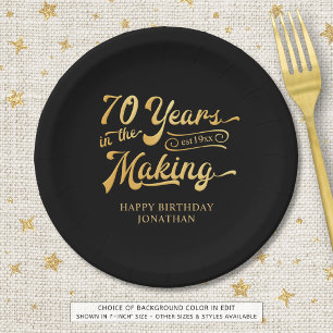 Retro 70. Geburtstag 70 Jahre in der Making Lights Pappteller