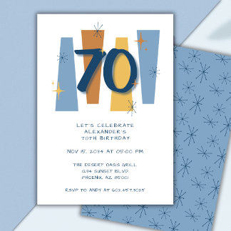Retro 70. Geburtstag Mittelalter Jahrhundert Moder Einladung