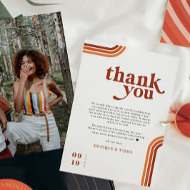 Retro-70 | Hochzeitsplattform Vielen Dank Dankeskarte