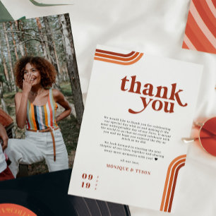 Retro-70   Hochzeitsplattform Vielen Dank Dankeskarte