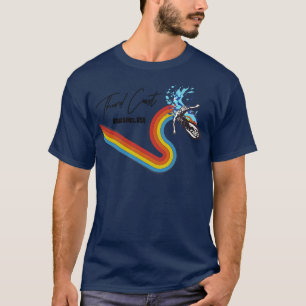 Retro 70er80er Style Rainbow Surfing Wave Third Co T-Shirt