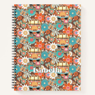RETRO 70er 60er Hippy Van Feeling Groovy Floral Na Notizbuch