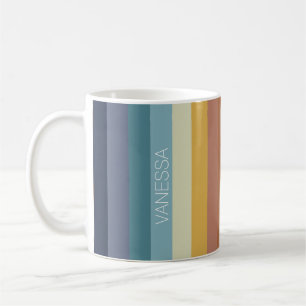 Retro 70er 60er Jahre Vintage-Streifen-Vibe Kaffeetasse