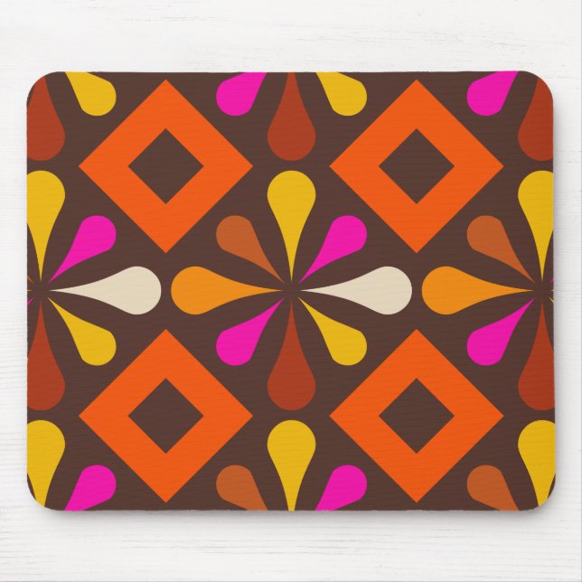 Retro-70er-60er-Musterstil Mousepad (Vorne)