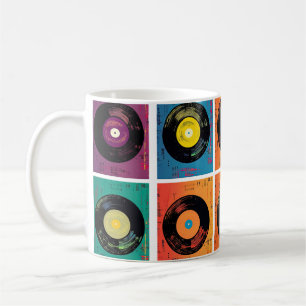 Retro 70er 60er Vinyl Record Album Kaffeetasse