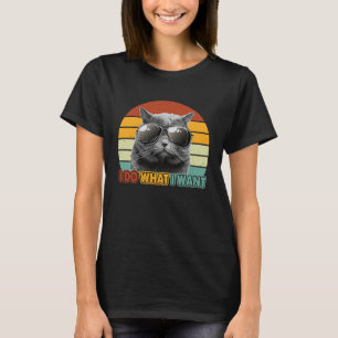 Retro 70er 80er 90s Cool Cat Sonnenbrille ich tun, T-Shirt