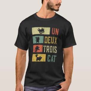 Retro 70er 80er 90s Un Deux Trois Cat Meowy Cat T-Shirt