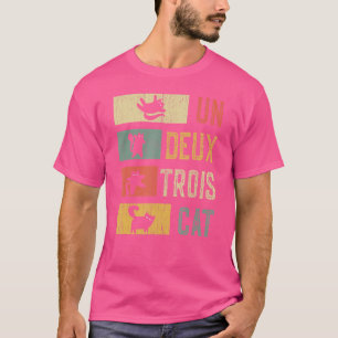 Retro 70er 80er 90s Un Deux Trois Cat Meowy Cat T-Shirt