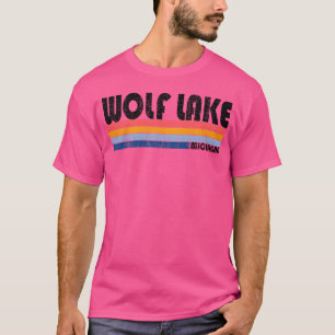 Retro 70er 80er Jahre Style Wolf Lake Familie T-Shirt