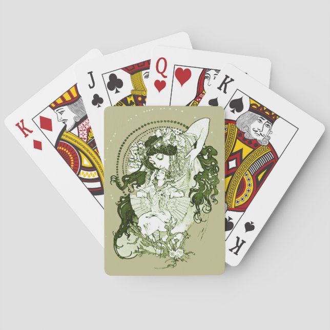 Retro 70er Art Nouveau Spielkarten (Rückseite)