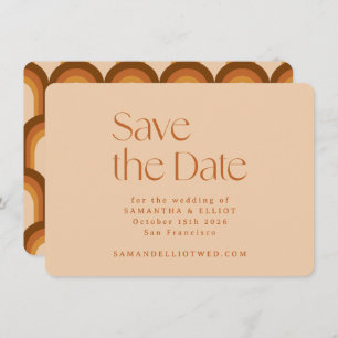 Retro 70er Ästhetische Rainbow Brown Simple Save The Date