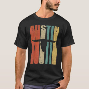 Retro 70er Austin T - Shirt Vintag Longhorn Silhou