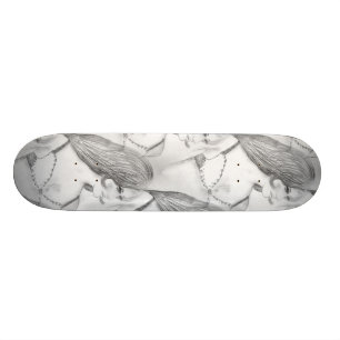 Retro 70er Bikini-Mädchen Skateboard
