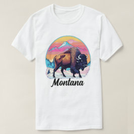 Retro 70er Bison Design T-Shirt