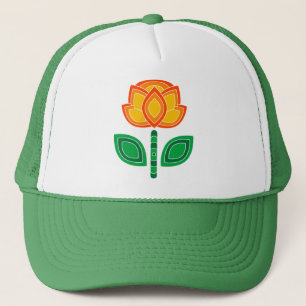 Retro 70er Blumen-Kappen Truckerkappe