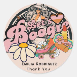 Retro 70er Bogie Disco Tassino Runder Aufkleber