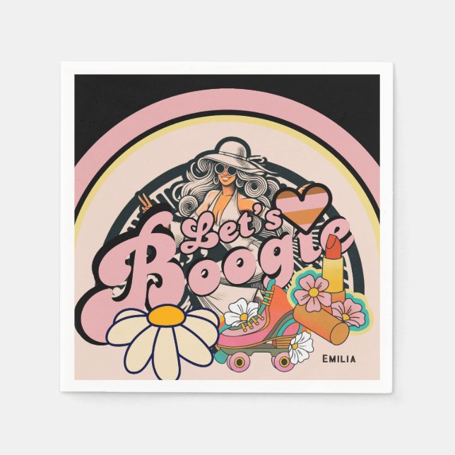 Retro 70er Bogie Disco Tassino Serviette (Vorderseite)