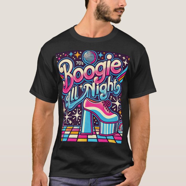 Retro 70er Boogie Alles Night Disco Themenwelt Kun T-Shirt (Vorderseite)
