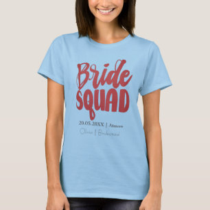 Retro 70er Bride Squad Bridesmaid Name Bachelorett T-Shirt