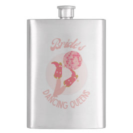 Retro 70er Bride's Dancing Queens Bachelorette Flachmann