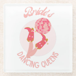 Retro 70er Bride's Dancing Queens Bachelorette Glasuntersetzer