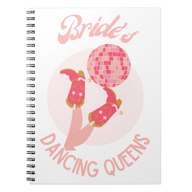 Retro 70er Bride's Dancing Queens Bachelorette Notizblock (Vorderseite)