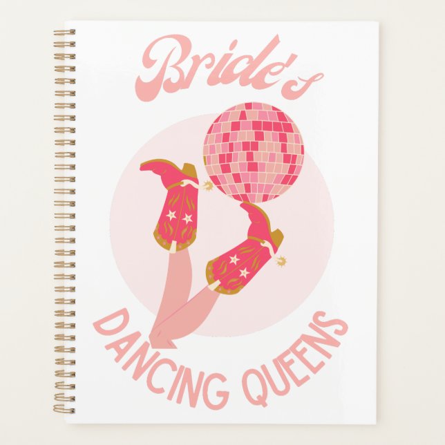 Retro 70er Bride's Dancing Queens Bachelorette Planer (Vorderseite)