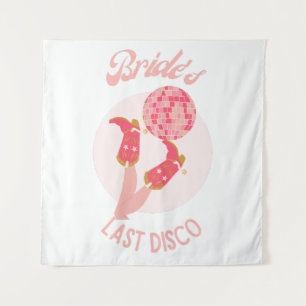 Retro 70er Brides letzter Disco-Junggeselinnen-Abs Wandteppich
