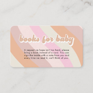 Retro-70er-Bücher für Babydusche Begleitkarte