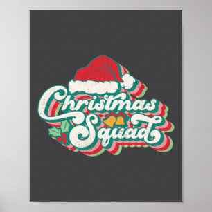 Retro 70er Christmas Squad Team Santa Family Match Poster